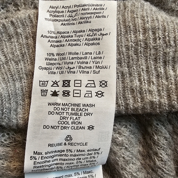Vero Moda Alpaca Wool Blend Soft‎ Gray Crop Sweater Size L Large - Picture 9 of 12